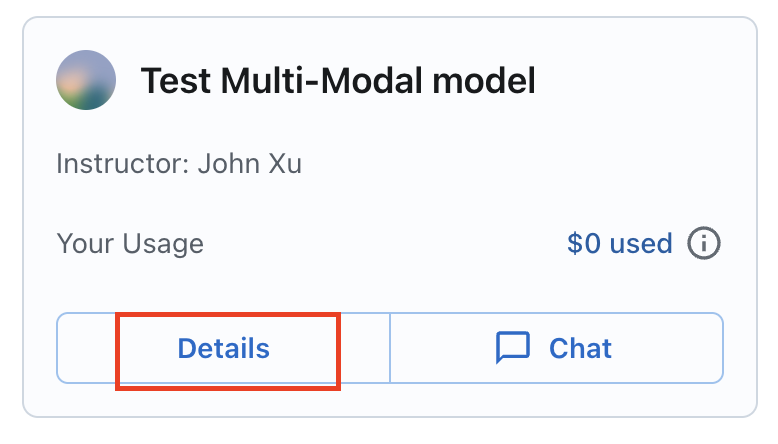 Student Course Details Button