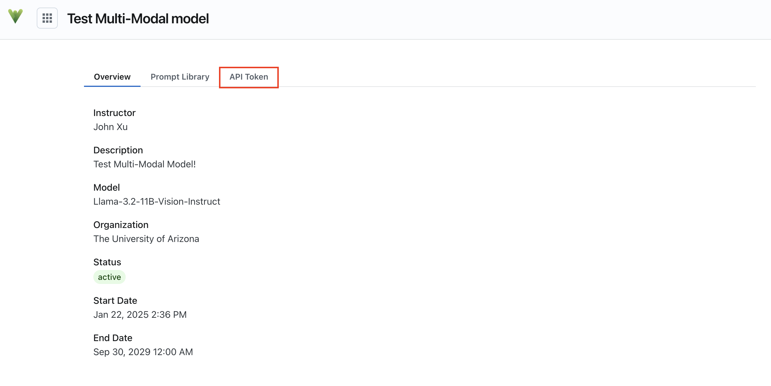 API Key tab